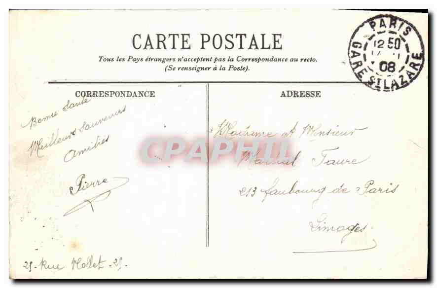 CPA Paris Place et Eglise de la Trinite  — Rückseite