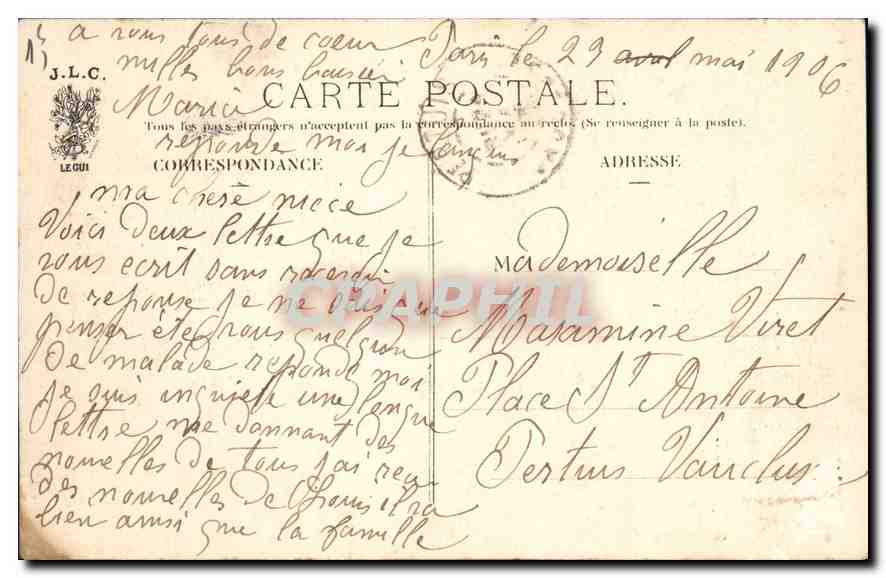 CPA Paris Ile de la Cite prise du Pavillon de Flore  — Rückseite