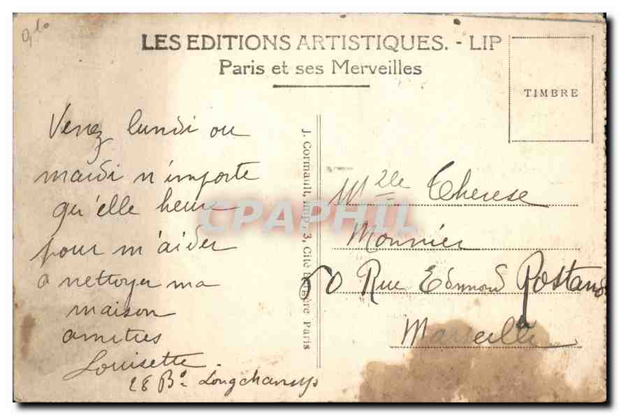CPA Paris Le Grand Palais  — Rückseite