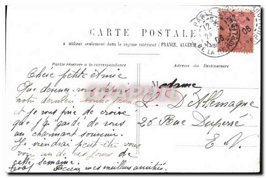 CPA Paris Bois de Boulogne Allee des Acacias  — Rückseite