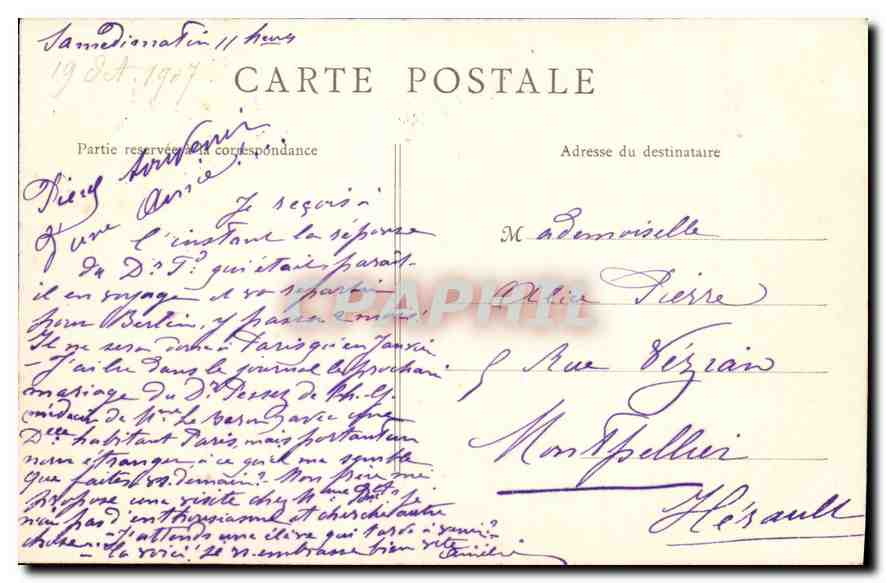 CPA Paris Eglise de la Madeleine  — Rückseite