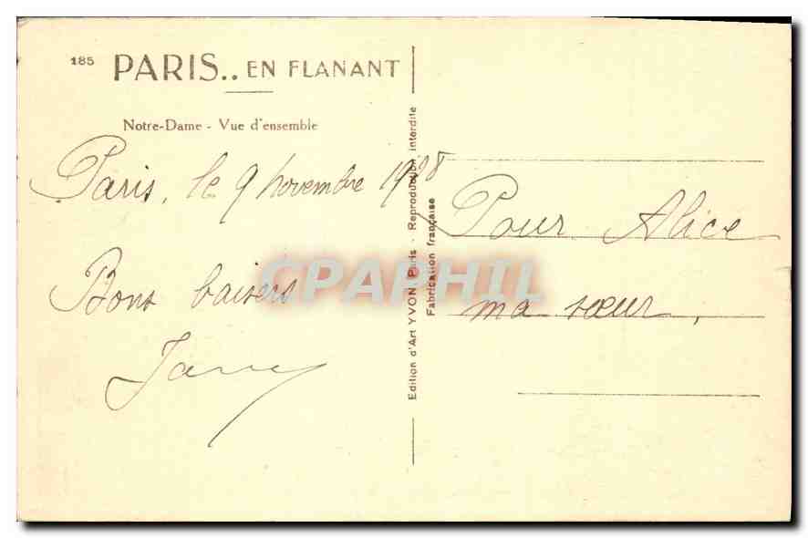 CPA Paris en Flanant Notre Dame vue d'Ensemble  — Verso