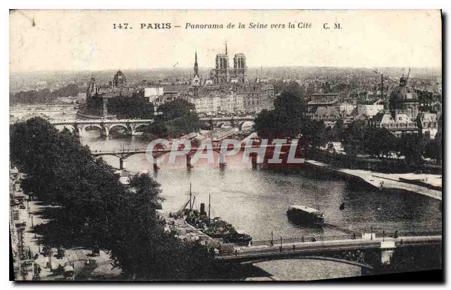 CPA Paris Panorama de la Seine vers la Cite 