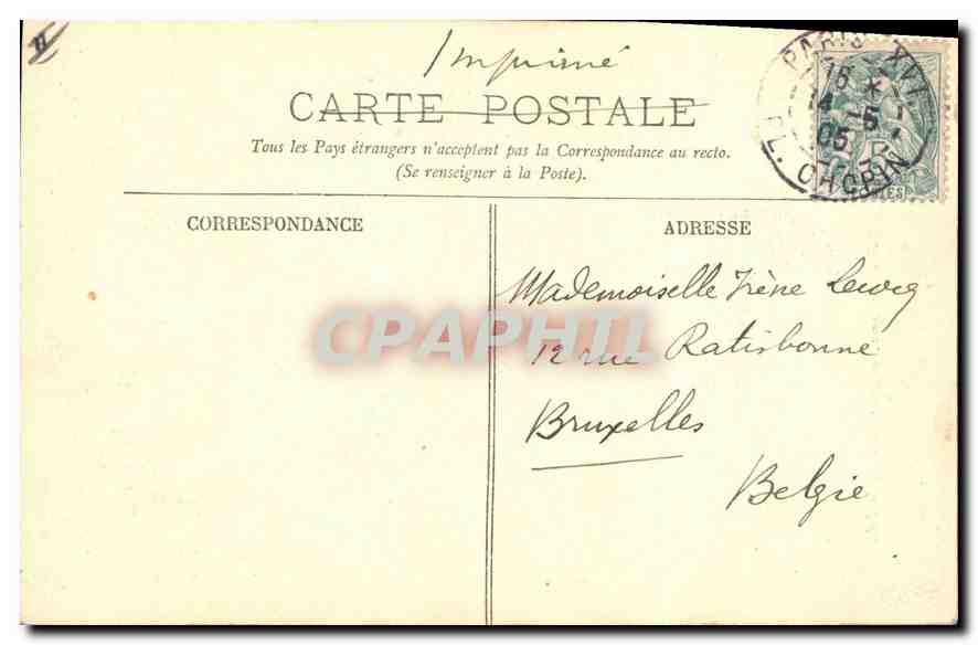 CPA Paris Le Bois de Boulogne Aux Acucias  — Rückseite