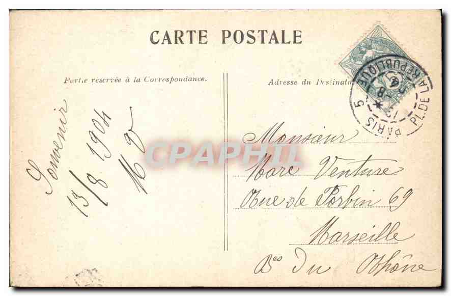 CPA Paris La Conciergerie  — Rückseite