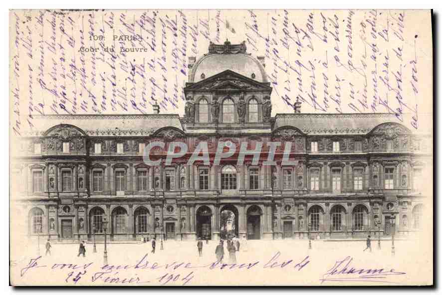 CPA Paris Cour du Louvre 