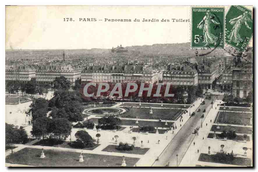 CPA Paris Panorama du Jardin des Tuileries 