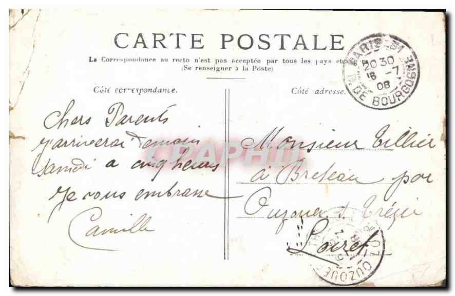 CPA Paris La Basilique de Montmartre  — Rückseite