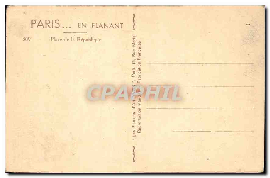 CPA Paris en Flanant Place de la Republique  — Rückseite