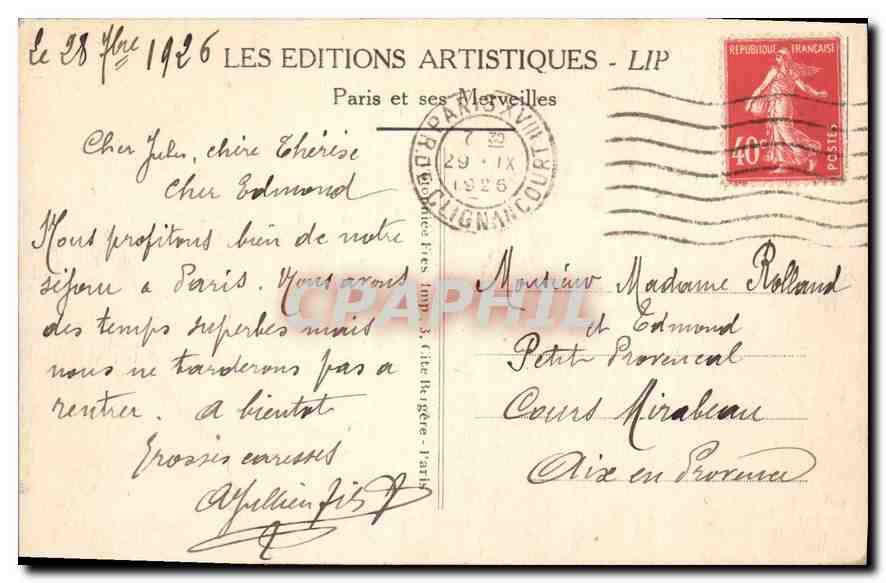 CPA Paris Le Grand Palais  — Rückseite