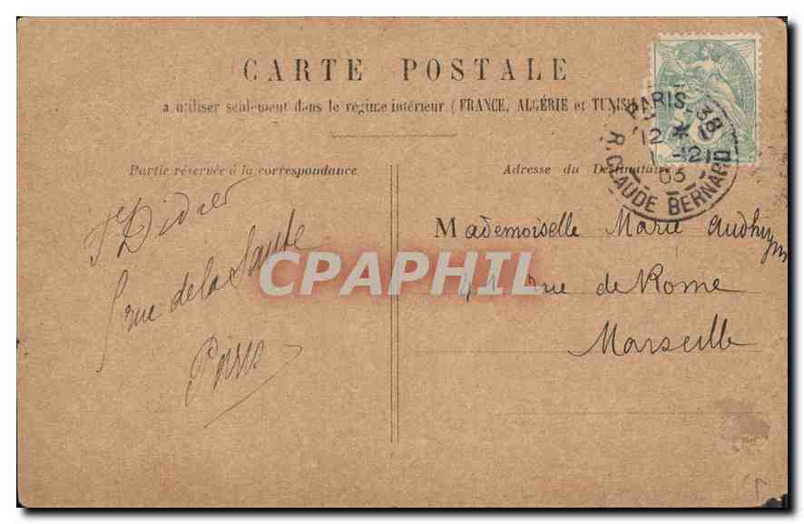 CPA Paris Place de la Bastille  — Rückseite