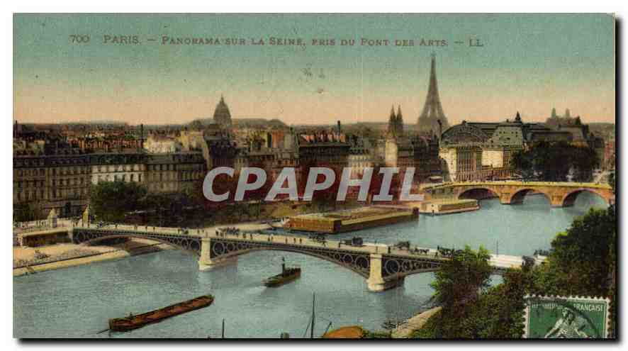 CPA Paris Panorama sur la Seine pris du Pont des Arts 