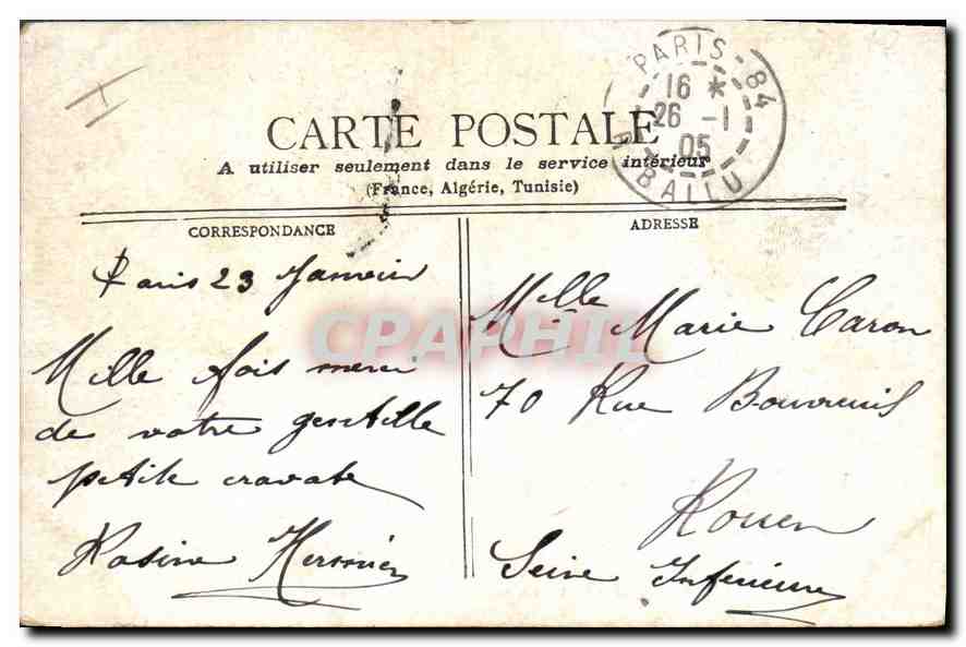 CPA Paris La Madeleine et rue Royale  — Rückseite