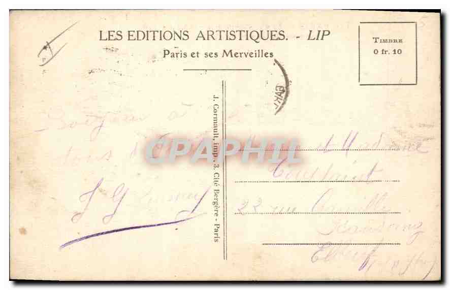 CPA Paris La Rue Soufflot et le Pantheon  — Rückseite