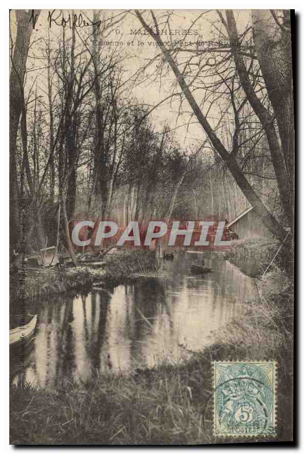 CPA Malesherbes L'Essonne et le vieux pont