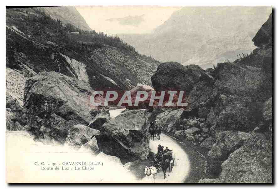 CPA Gavarnie H P Route de Luz Le Chaos 