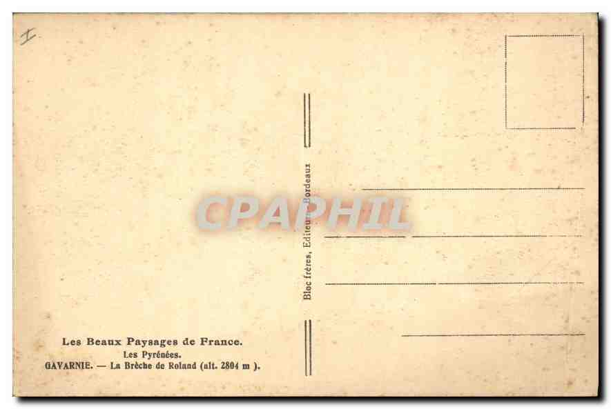 CPA Les Pyrenees Gavarnie La Breche de Roland  — Verso