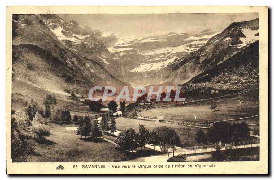 CPA Gavarnie Vue vers le Cirque prise de l'Hotel du Vignemale 