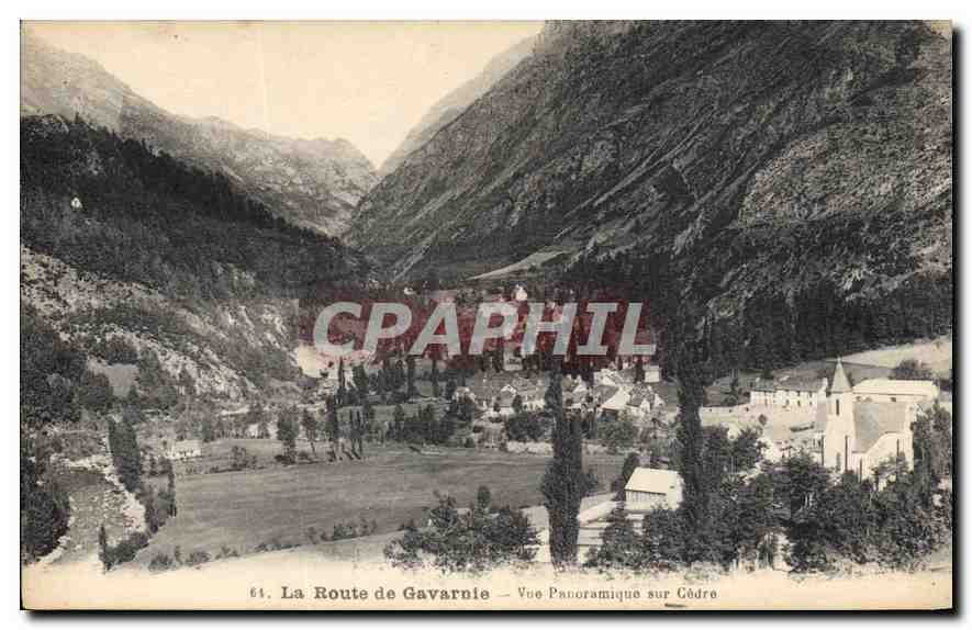 CPA La Route de Gavarnie Vue Panoramique sur Cedre 