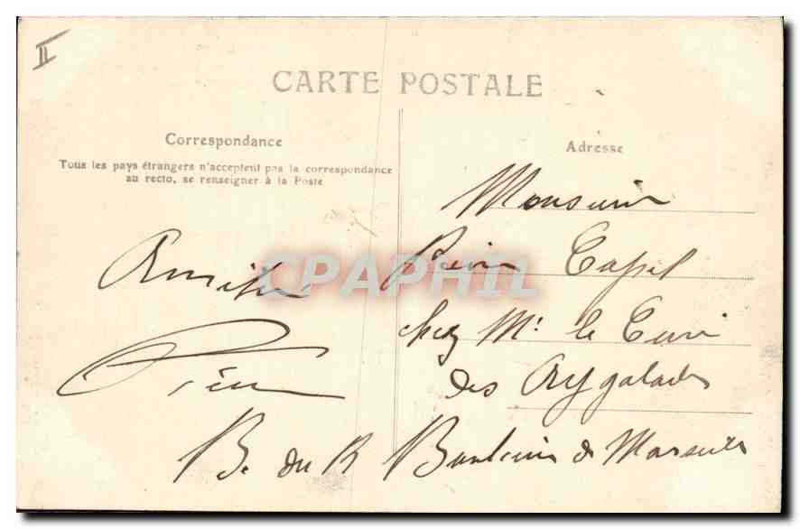 CPA Les Pyrenees Gavarnie Le Cirque et la Cascade vus de l'Hotel du Vignemale  — Verso