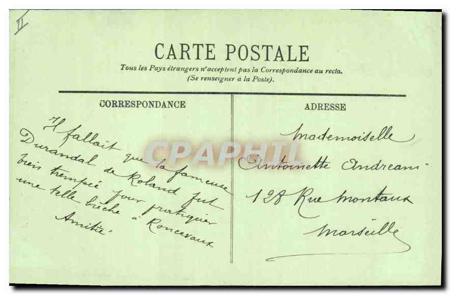 CPA Gavarnie La Breche de Rolland  — Verso