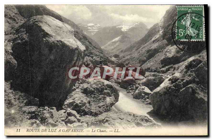 CPA Route de Luz a Gavarnie Le Chaos 