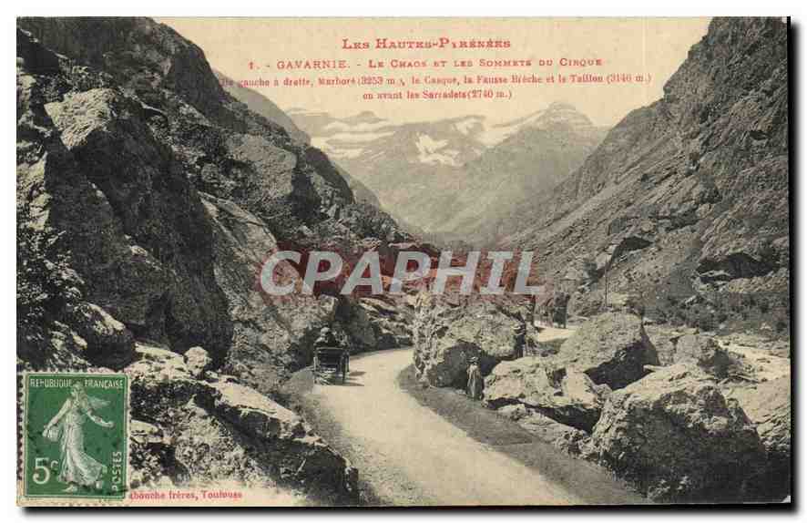 CPA Les Hautes Pyrenees Gavarnie Le Chaos et les Sommets du Cirque 