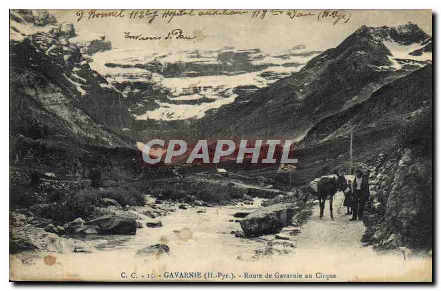 CPA Gavarnie H Pyr Route de Gavarnie au Cirque 