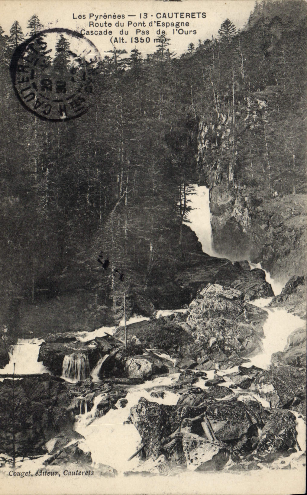 Les Pyrénées — Cascade du Pas de l'Ours — Couget, éditeur, Cauterets