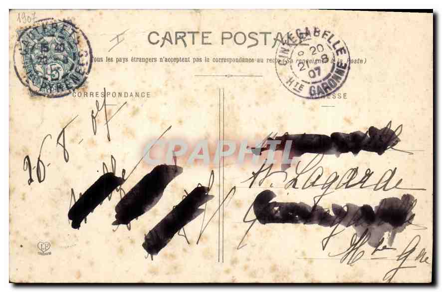 CPA Les Hautes Pyrenees Cauterets Casino et Esplanade des Ceufs  — Back