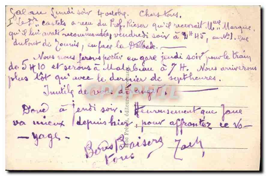 CPA Les Pyrenees Cauterets Vue generale prise de Cambasque  — Rückseite