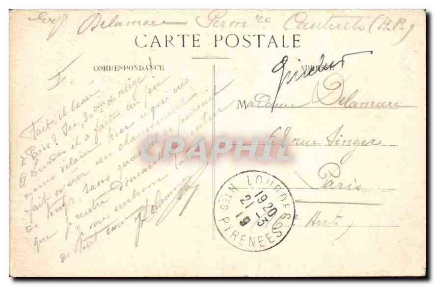 Cauterets — La Promenade de Cambasque — La Sapnière — J. L. — Achterkant