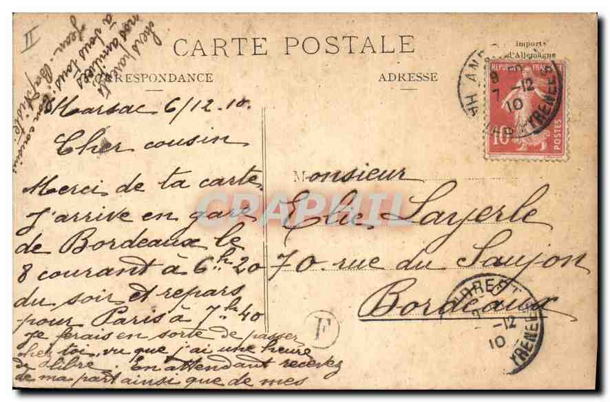 Les Pyrénées. Cauterets — Le Pont d'Espagne — A. Villatte, Tarbes — Rückseite