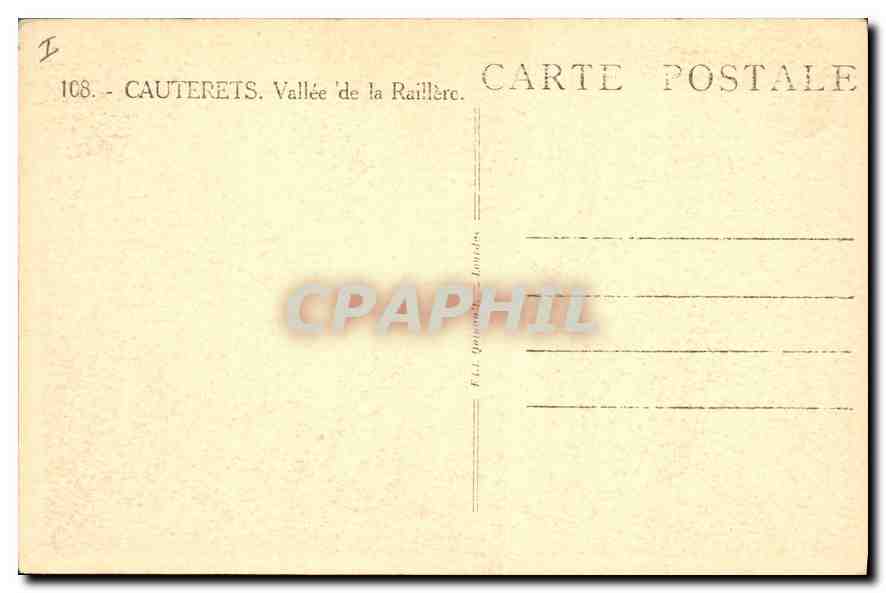 CPA Cauterets Vallee de la Raillere  — Back
