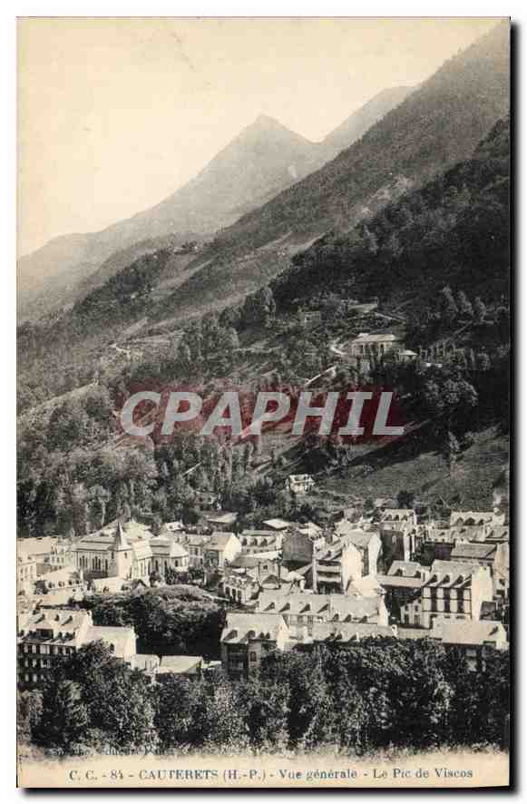 CPA Cauterets Hautes Pyrenees Vue generale Le Pic de Viscos 
