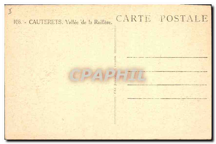 CPA Cauterets Vallee de la Raillere  — Rückseite