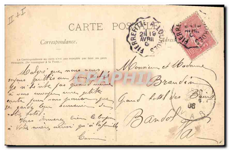 CPA Les Pyrenees Illustrees Cauterets Mauhourat et la Raillere  — Rückseite