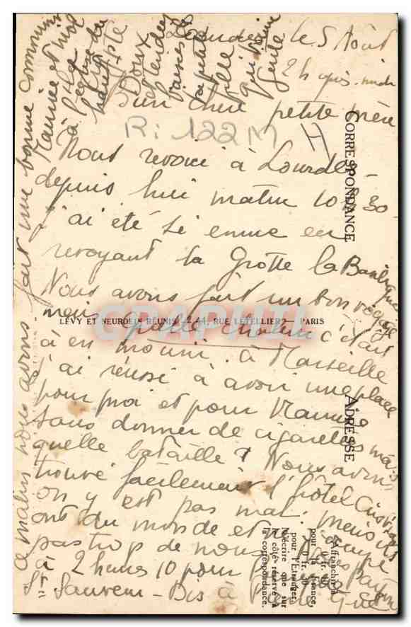 CPA Lourdes Les Arches du Rosaire  — Verso