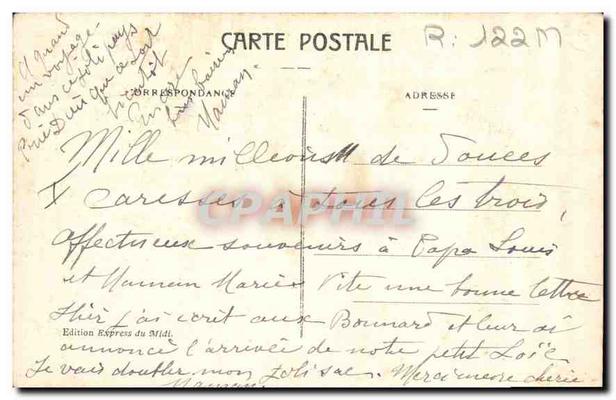 CPA Lourdes Les Piscines et le Gave  — Verso