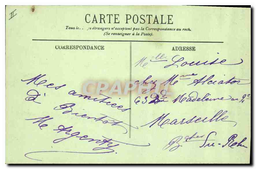 CPA Lourdes Le Chateau  — Verso