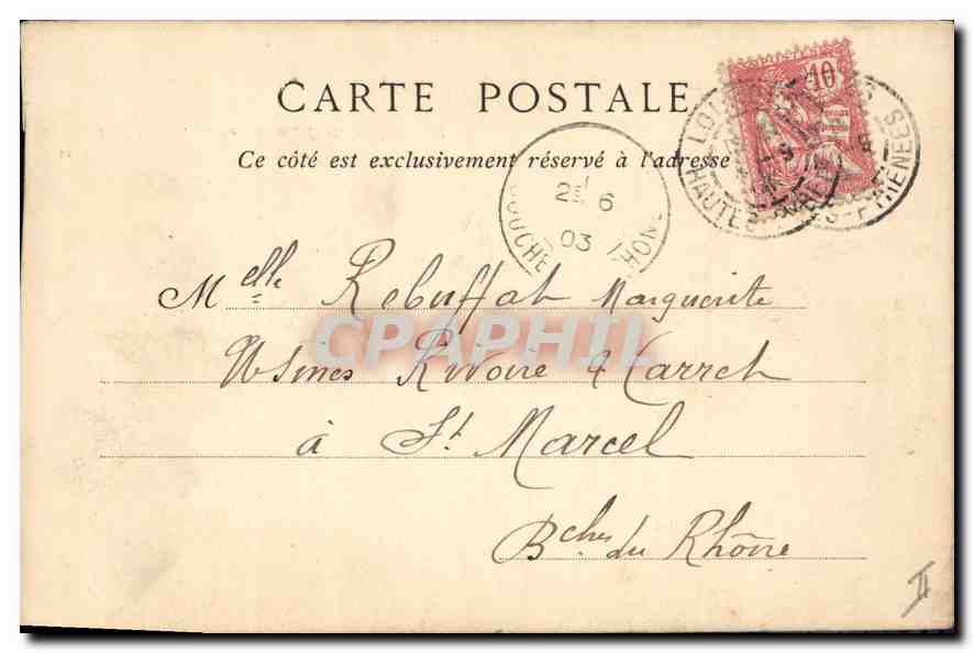 CPA Lourdes Le Chateau Fort  — Verso