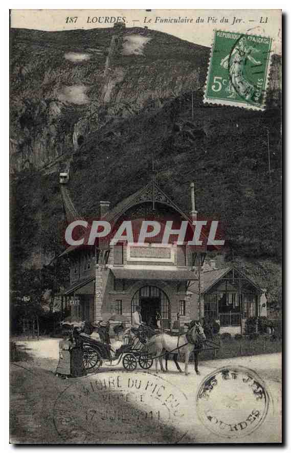 Lourdes — Der Funicular des Pic du Jer — Verlag L1, Nr. 187 - Vorderseite
