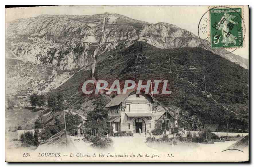 CPA Lourdes Le Chemin de Fer Funiculaire du Pic du Jer 
