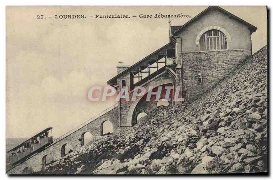 CPA Lourdes Funiculaire Gare Debarcadere 