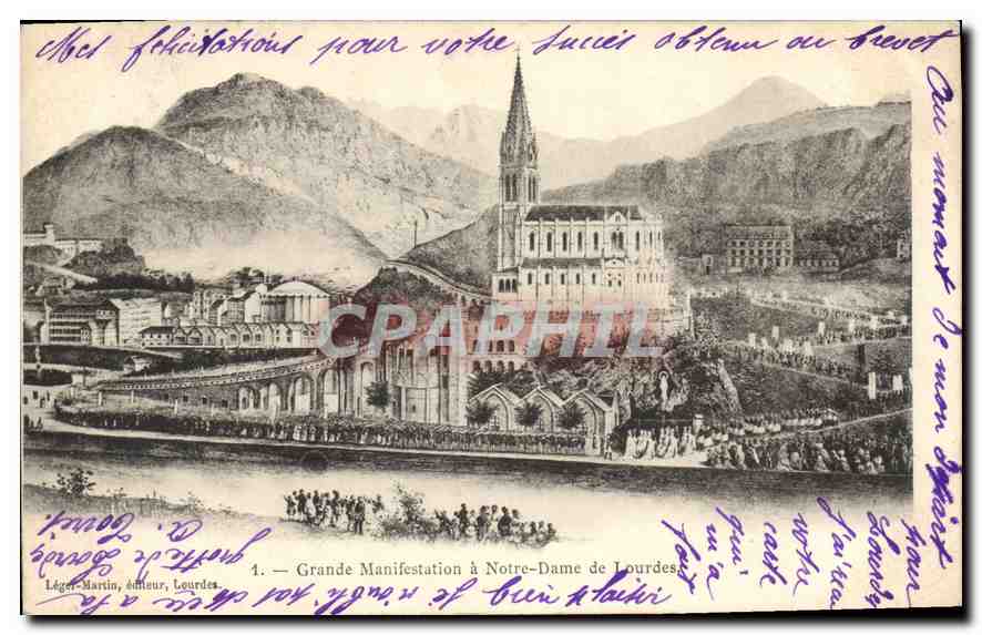 Grande Manifestation à Notre-Dame de Lourdes — Léger-Martin, éditeur, Lourdes