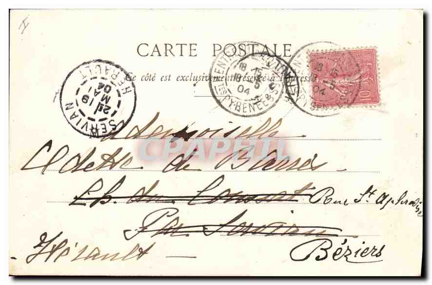 CPA Lac de Lourdes  — Verso