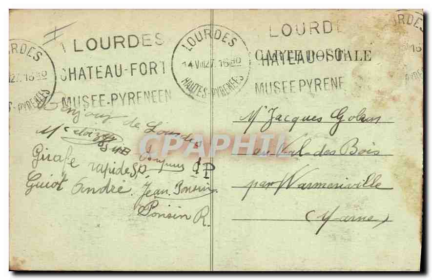 CPA Les Pyrenees Lourdes Le Lac et les Pyrenees  — Verso