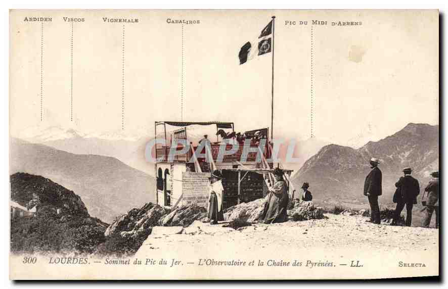 Lourdes — Gipfel des Pic du Jer — Das Observatorium und die Pyrenäen — Selecta