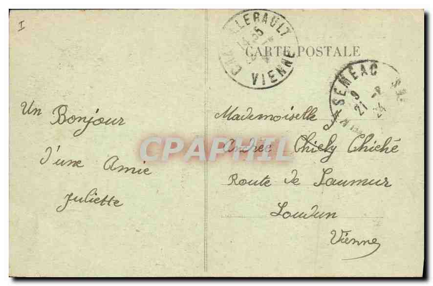 CPA Les Pyrenees Lourdes Vue generale et le Gave  — Verso