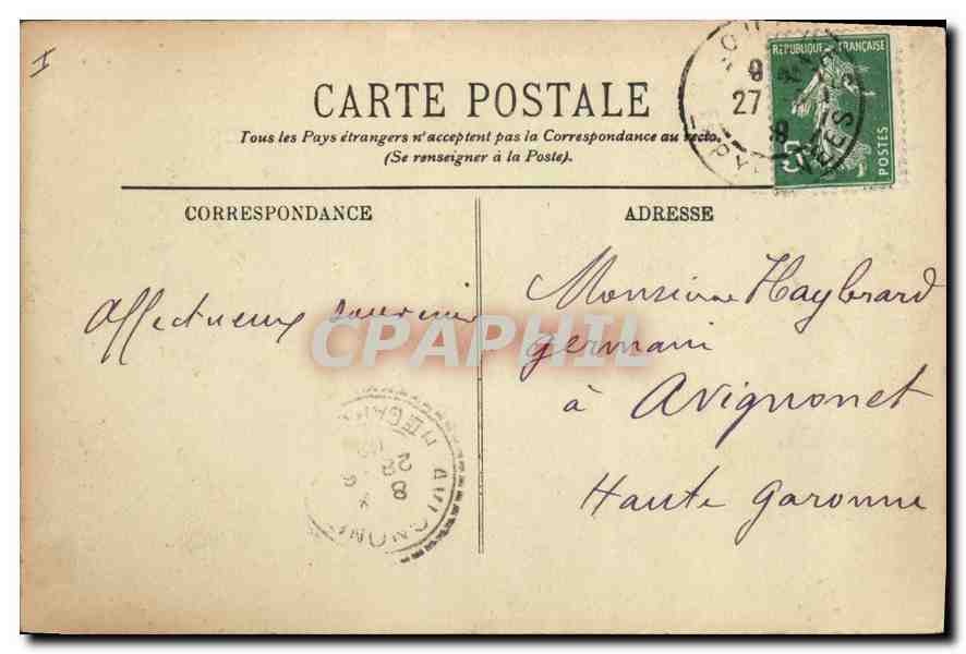 CPA Lourdes Le Chateau Fort  — Verso